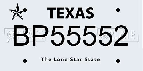 BP55552 Texas License Plate
