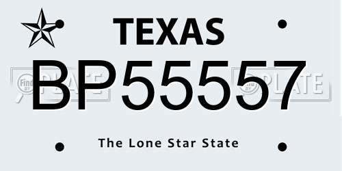 BP55557 Texas License Plate