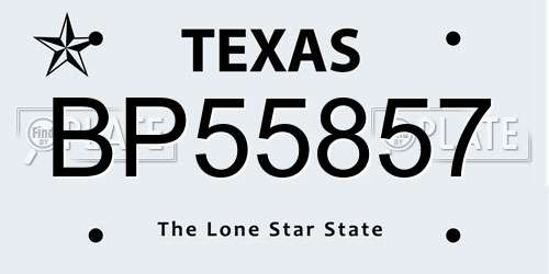 BP55857 Texas License Plate