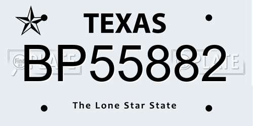 BP55882 Texas License Plate