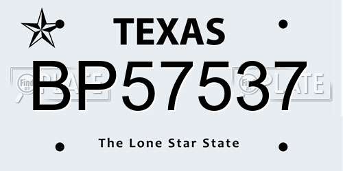 BP57537 Texas License Plate