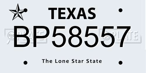 BP58557 Texas License Plate