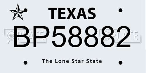 BP58882 Texas License Plate
