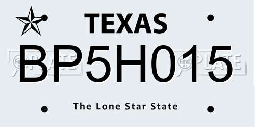 BP5H015 Texas License Plate