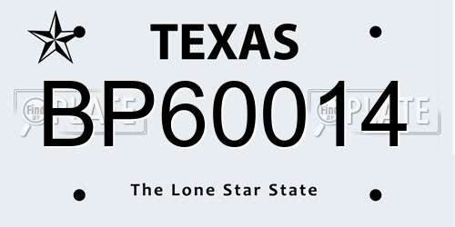 BP60014 Texas License Plate