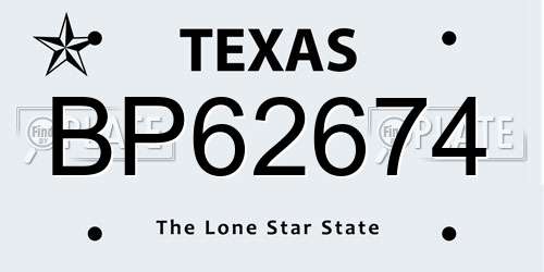 BP62674 Texas License Plate