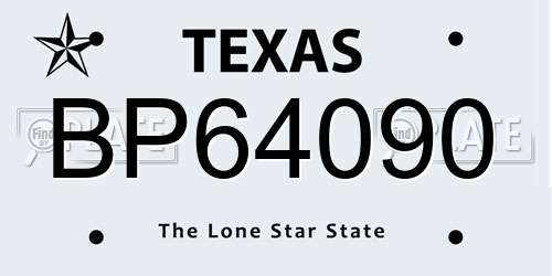 BP64090 Texas License Plate