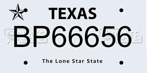 BP66656 Texas License Plate