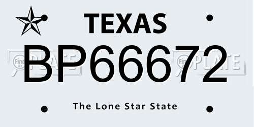BP66672 Texas License Plate
