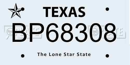 BP68308 Texas License Plate