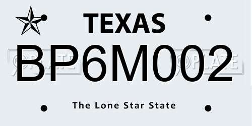 BP6M002 Texas License Plate