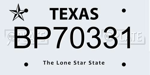 BP70331 Texas License Plate
