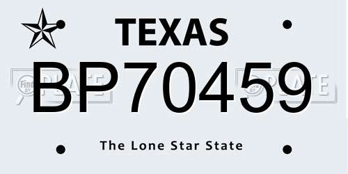 BP70459 Texas License Plate