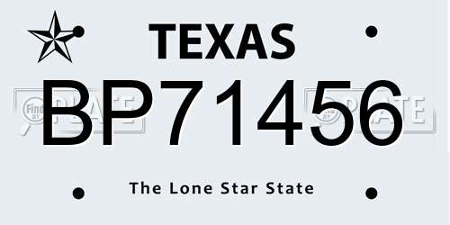 BP71456 Texas License Plate