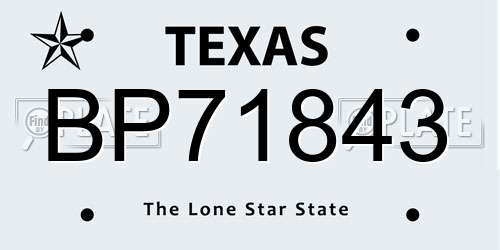 BP71843 Texas License Plate
