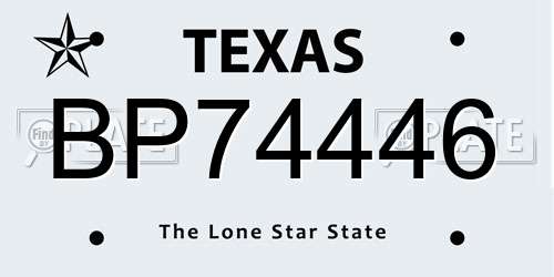 BP74446 Texas License Plate