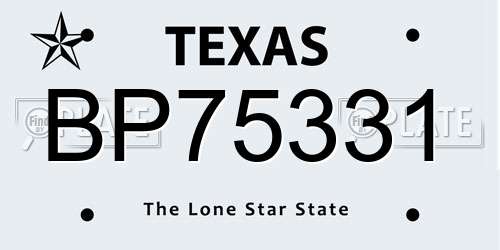 BP75331 Texas License Plate