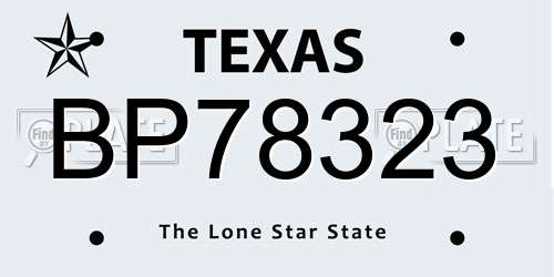 BP78323 Texas License Plate