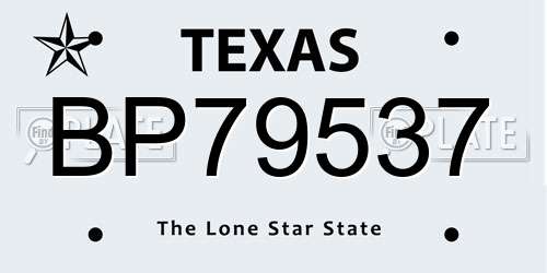BP79537 Texas License Plate