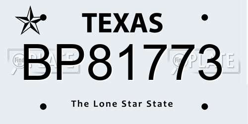 BP81773 Texas License Plate