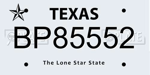 BP85552 Texas License Plate