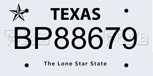 BP88679 Texas License Plate