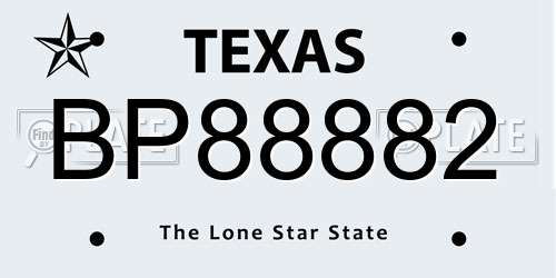 BP88882 Texas License Plate