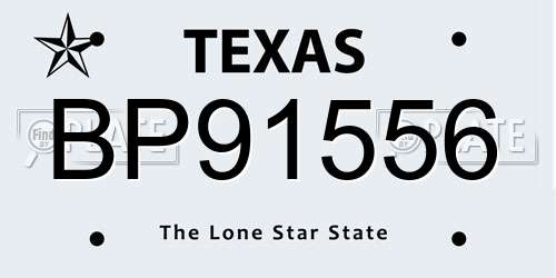 BP91556 Texas License Plate