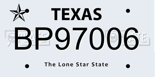 BP97006 Texas License Plate