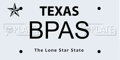 BPAS Texas License Plate