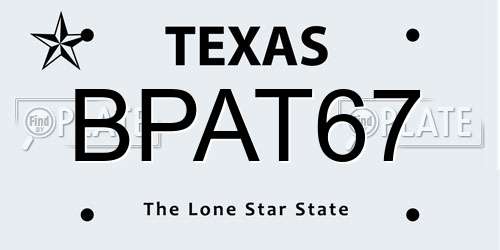 BPAT67 Texas License Plate