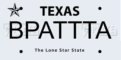 BPATTTA Texas License Plate