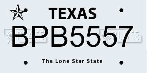 BPB5557 Texas License Plate