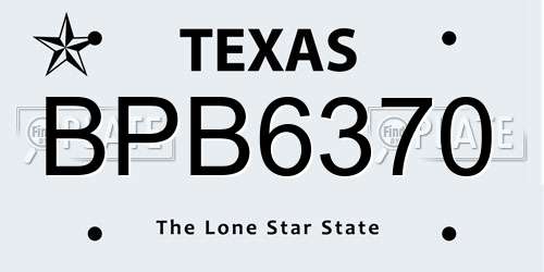 BPB6370 Texas License Plate