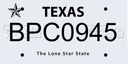 BPC0945 Texas License Plate
