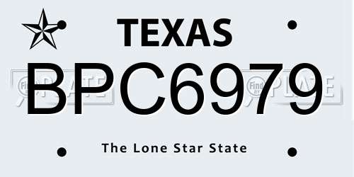 BPC6979 Texas License Plate