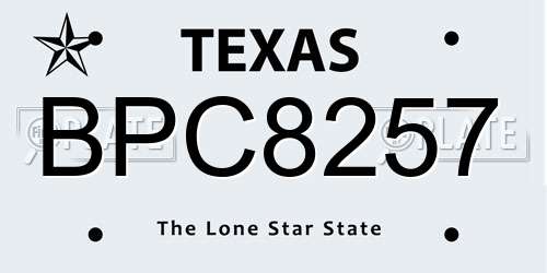 BPC8257 Texas License Plate