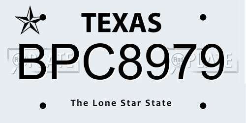BPC8979 Texas License Plate