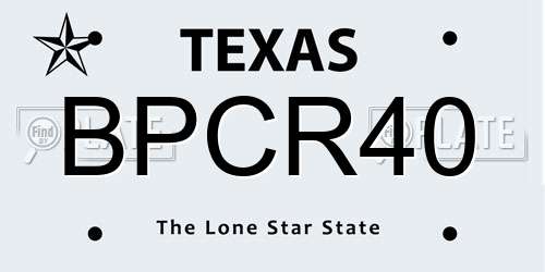 BPCR40 Texas License Plate