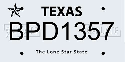 BPD1357 Texas License Plate