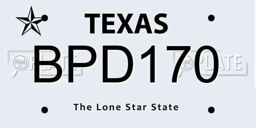 BPD170 Texas License Plate