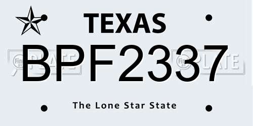 BPF2337 Texas License Plate