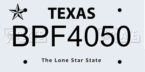 BPF4050 Texas License Plate