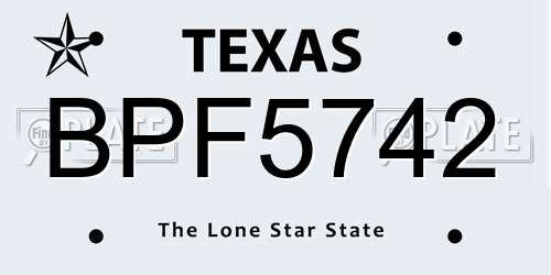 BPF5742 Texas License Plate
