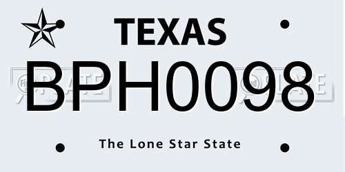 BPH0098 Texas License Plate
