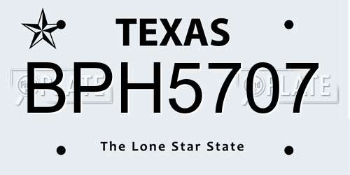 BPH5707 Texas License Plate