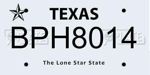 BPH8014 Texas License Plate
