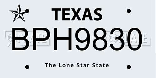 BPH9830 Texas License Plate