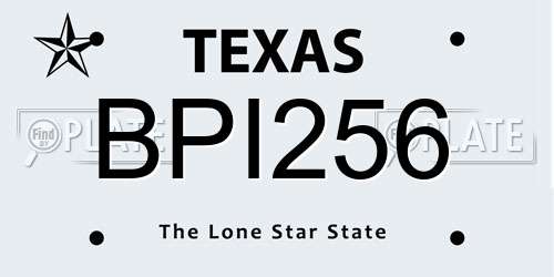 BPI256 Texas License Plate