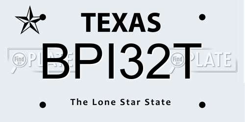 BPI32T Texas License Plate